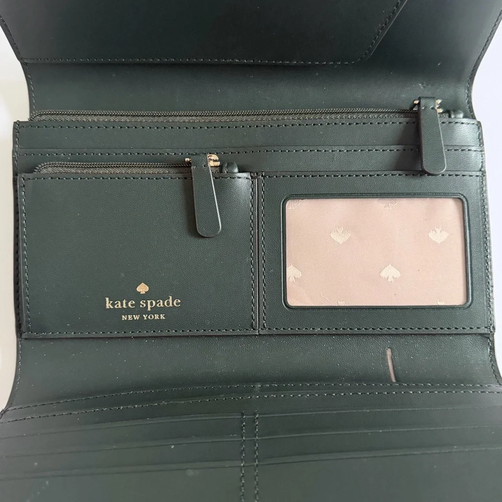 KATE SPADE‎ Bixby Place Phoenix Trifold Clutch Wallet Spruce Green NWOT